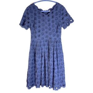 J.Crew Circle Eyelet Navy‎ Dress.  Size 0